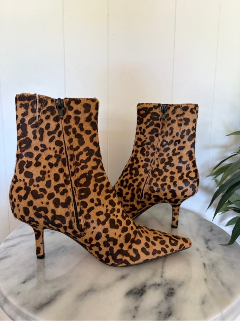 Steve Madden Alston Womens Boots Size 6.5 Leopard Print Calf Hair Pointy Toe - Picture 4 of 7